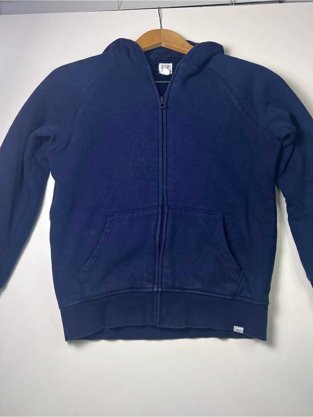 GAP Kids Navy Zip-Up Hoodie Sherpa Lined Size XL Cozy Unisex